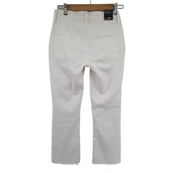 Mid-Rise Flare Crop Jeans J.Crew Womens Size 26 White Denim All-Day Stretch - Picture 10 of 11